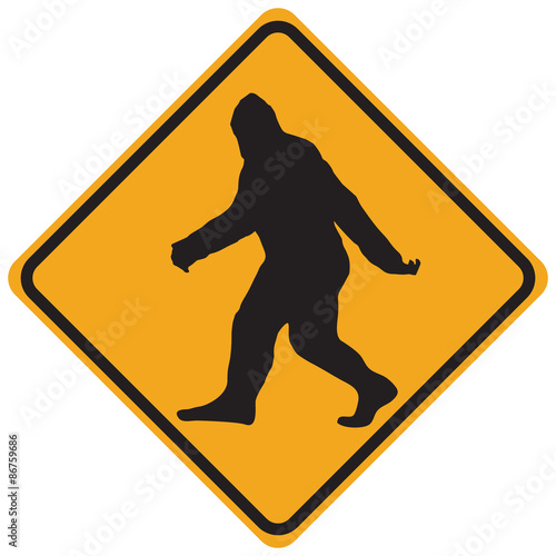 Bigfoot warning sign