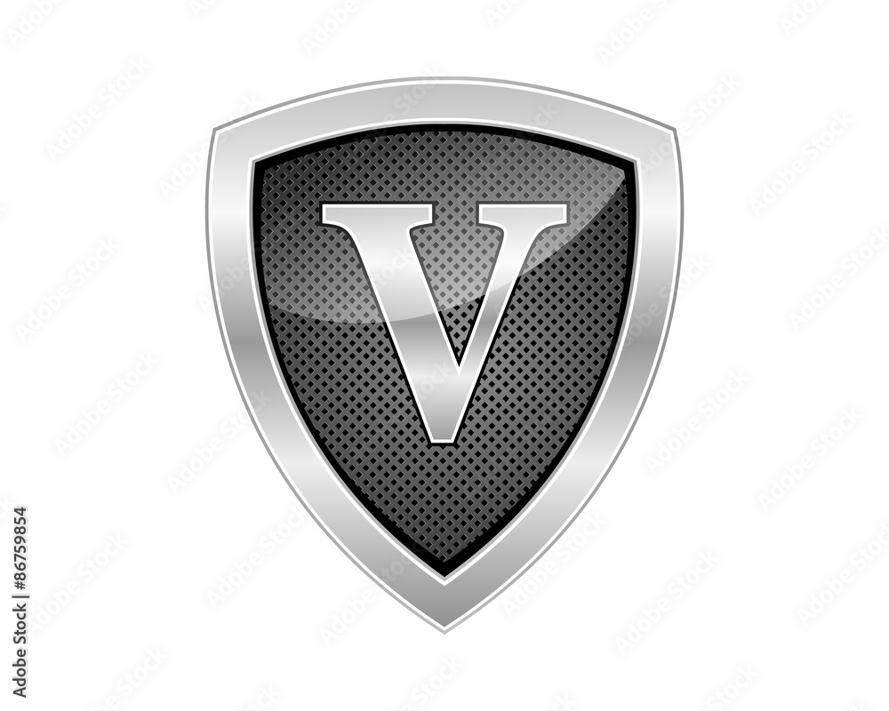 letter shield icon logo v letter shield icon logo v