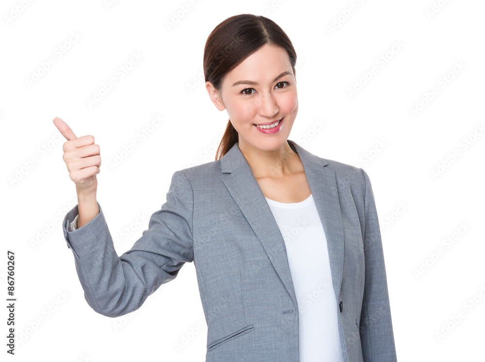 Beautiful Businesswoman showing thumb up Beautiful Businesswoman showing thumb up