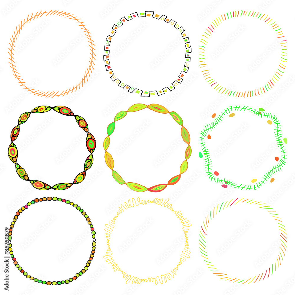 Hand Drawn Frames. 9 in set. Vector Illustration Hand Drawn Frames. 9 in set. Vector Illustration