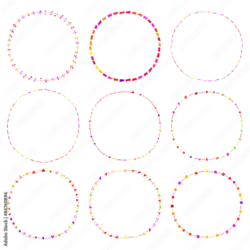 Hand Drawn Frames. 9 in set. Vector Illustration Hand Drawn Frames. 9 in set. Vector Illustration