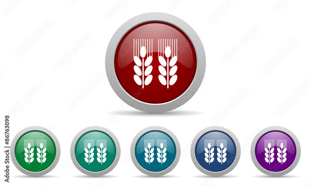 agriculture vector icon set with shadow on white background agriculture vector icon set with shadow on white background