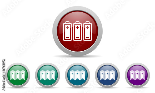 battery vector icon set