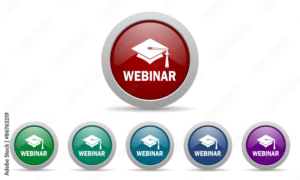 webinar vector icons set