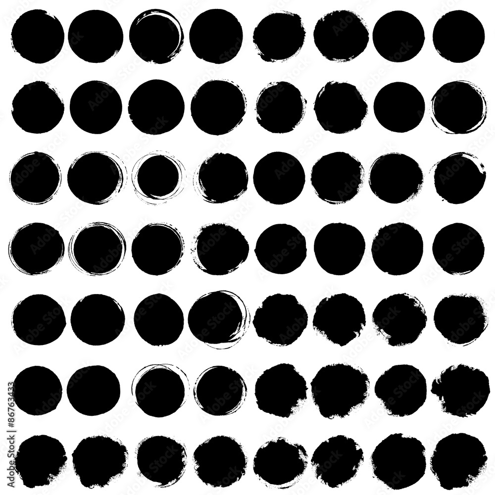 Set of Big black grunge silhouette circle on white background. Zen Set of Big black grunge silhouette circle on white background. Zen