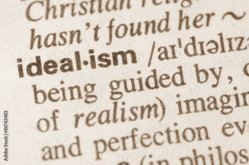 Dictionary definition of word idealism photo