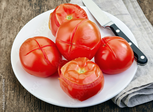 Canvas-taulu blanched tomatoes