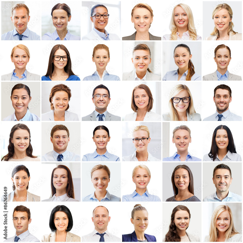 collage with many business people portraits collage with many business people portraits