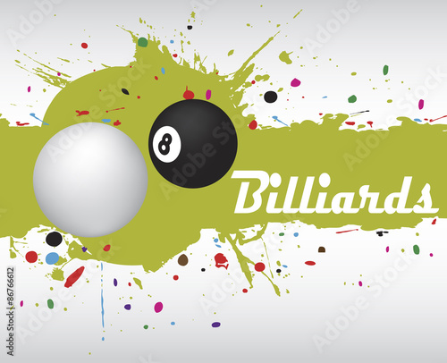 Abstract green billiard splash.Billiard background