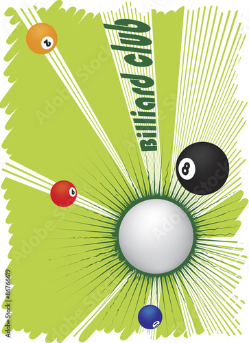 Billiard club banner with abstract green motive