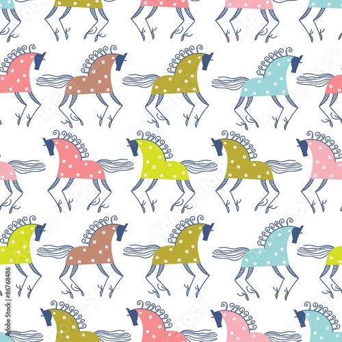 Seamless pattern with horse.