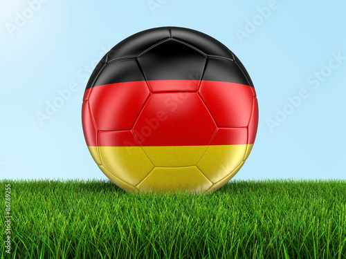 Soccer football with German flag. Image with clipping path