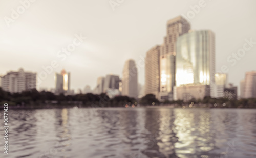 Blurred city skyline background © boonsom