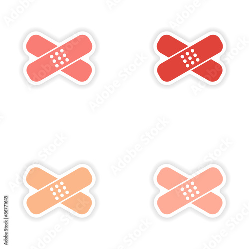 assembly realistic sticker design on paper medical patch