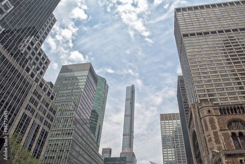 manhattan iron and glass skyscraper detail