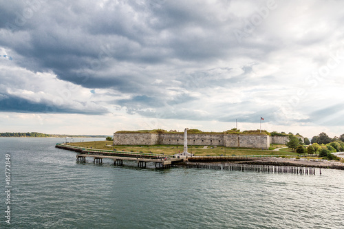 Old Fort Under Stormy Sky