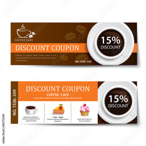 coffee coupon discount template design