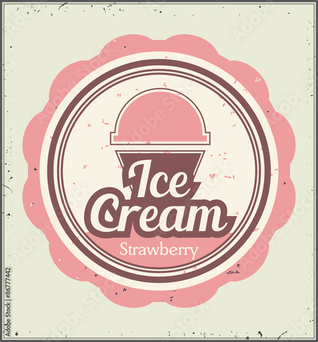 Ice cream retro label