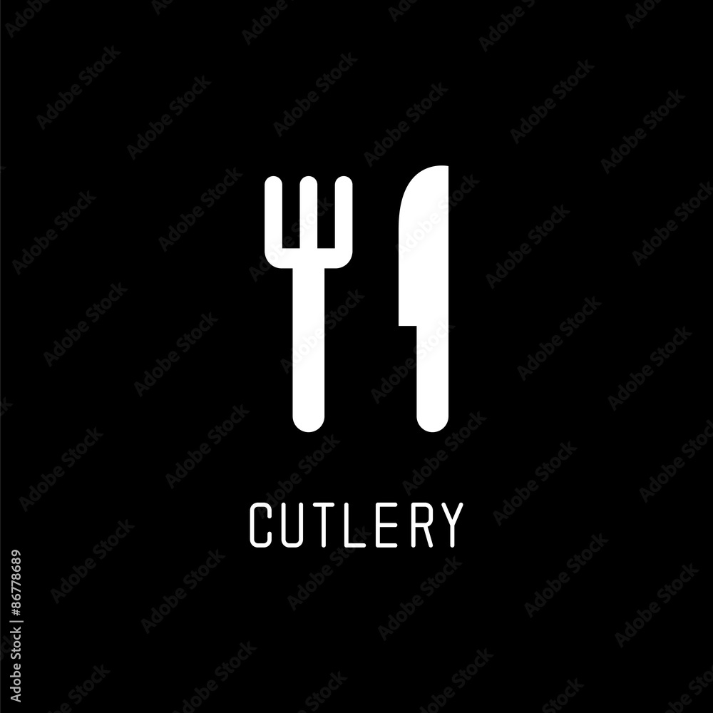 Cutlery icon. Vector illustration Cutlery icon. Vector illustration