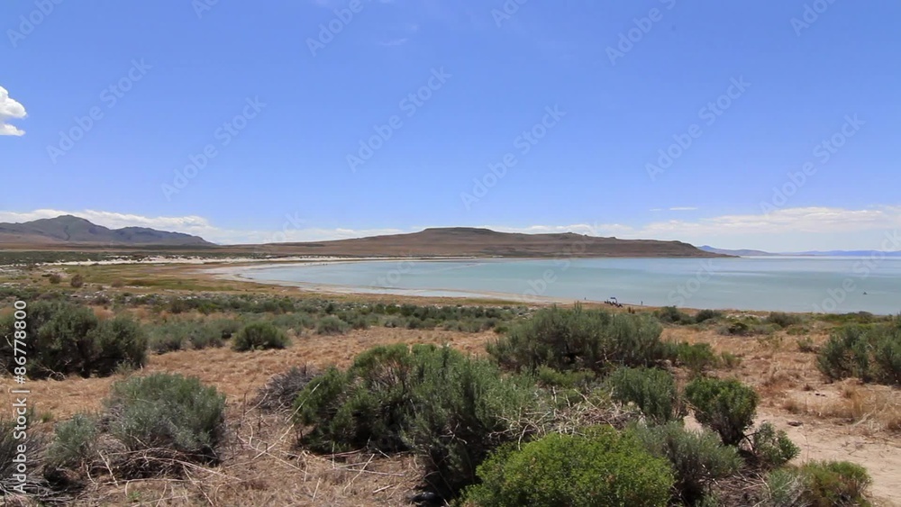 A beautiful bay with people swimming A beautiful bay with people swimming
