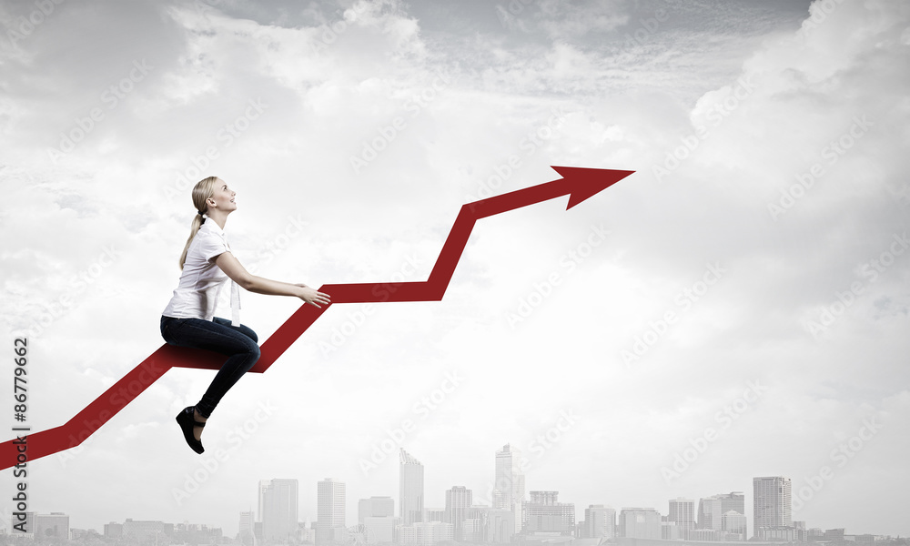 Businesswoman ride graph