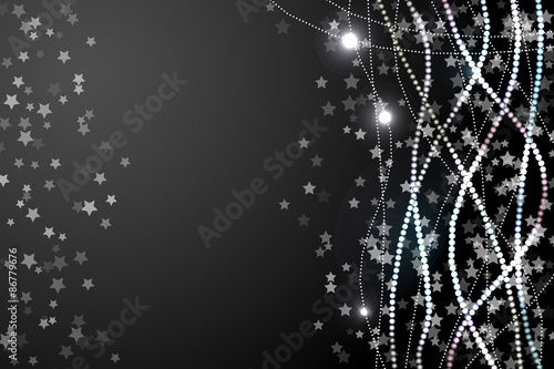 Black background with stars pearl decoration