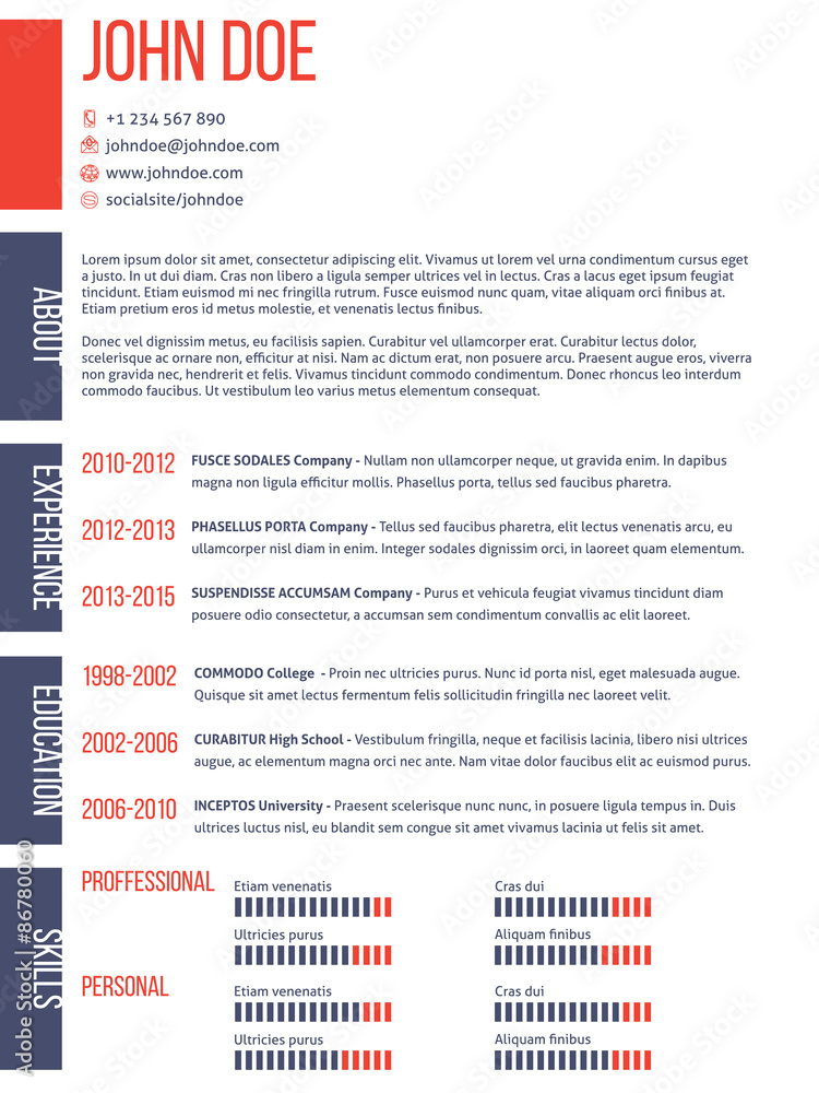 Obraz premium Simplistic yet modern cv resume template