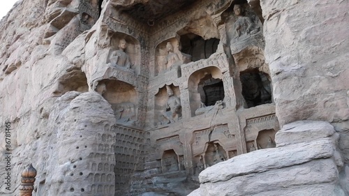 sculptures in the yungang grottoes in datong china