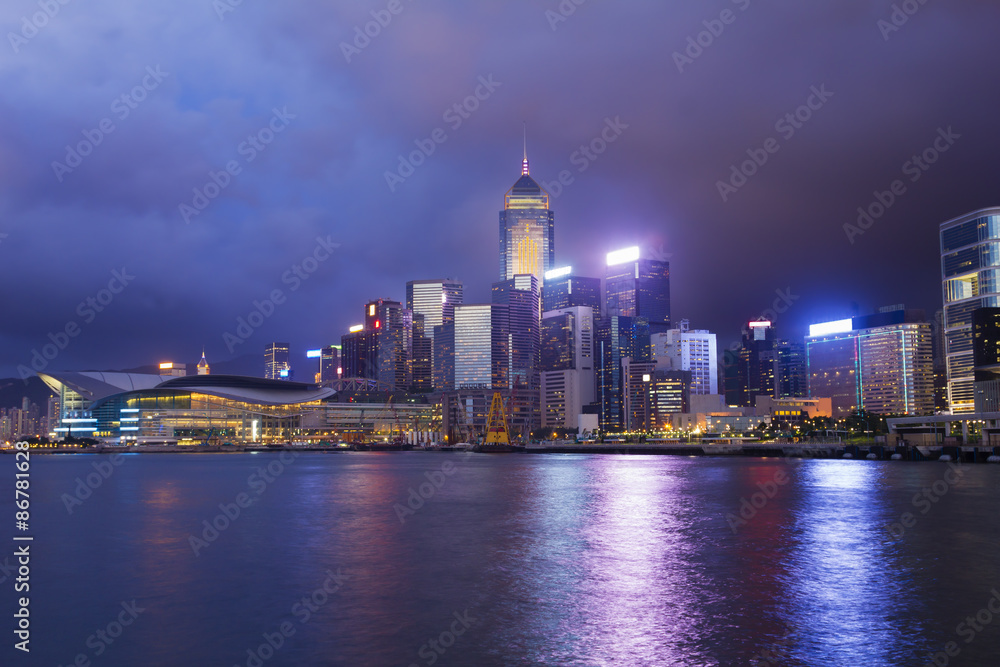 Hong Kong cityscape at twilight