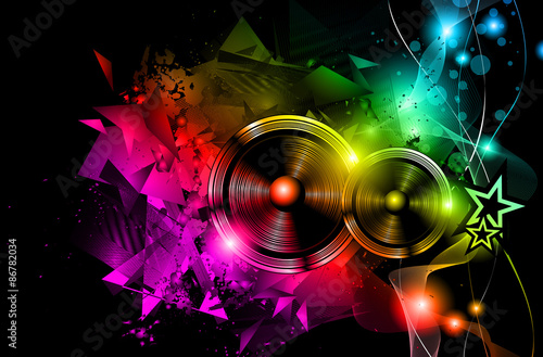 Disco Night Club Flyer layout with Speaker shape