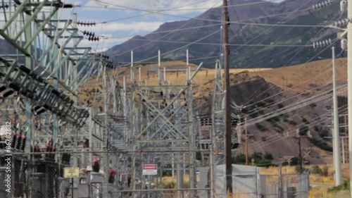 Wallpaper Mural Power station with large mountains in background Torontodigital.ca