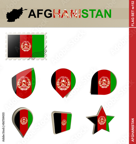 Afghanistan Flag Set, Flag Set #152