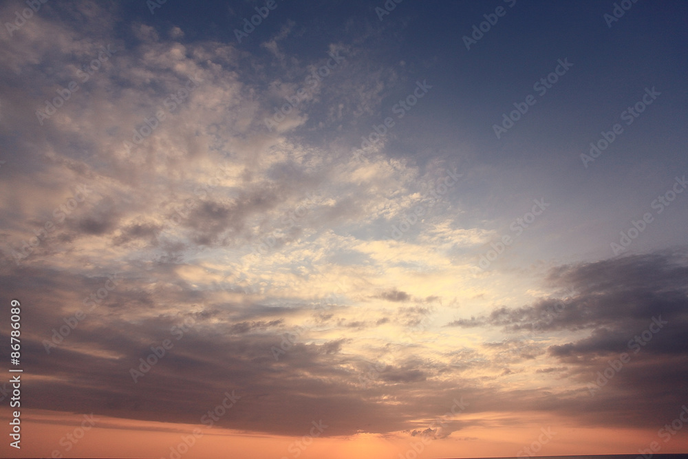 sky with thick clouds of gray water