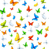 Seamless background with colorful butterflies
