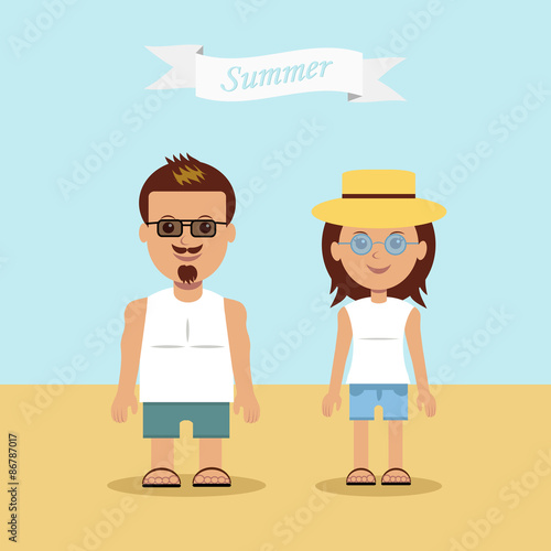 Vector illustration young couple