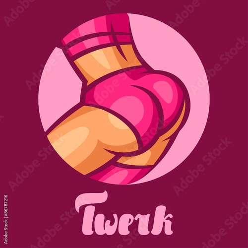 Twerk and booty dance illustration for dancing studio