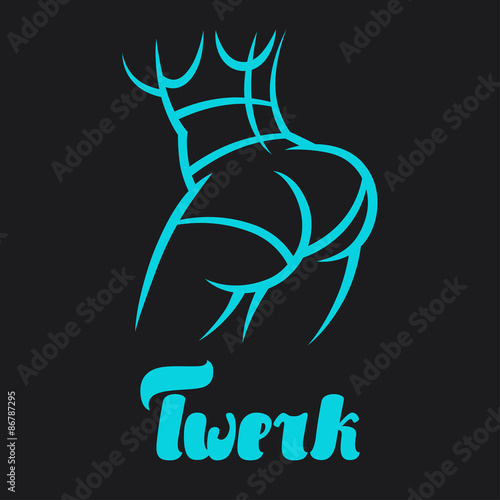Twerk and booty dance illustration for dancing studio