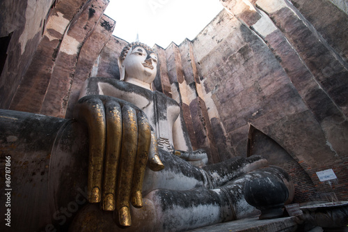 Ancient buddha statue. Sukhothai Historical Park,Thailand