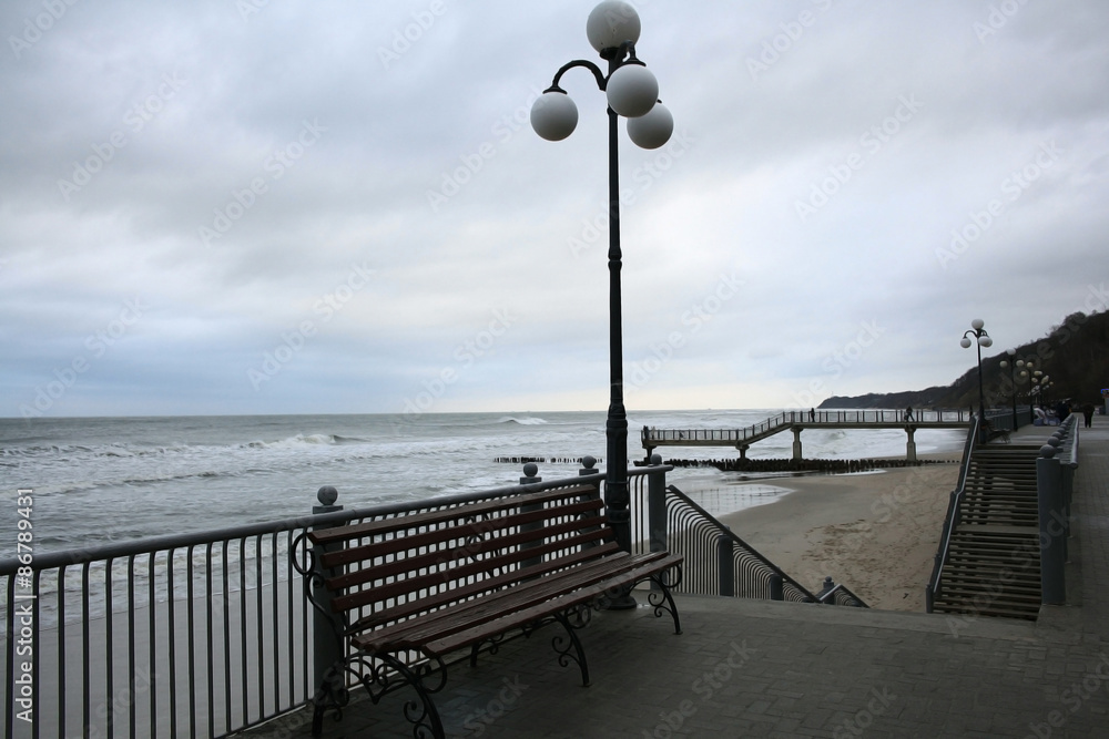 storm on the ocean coast