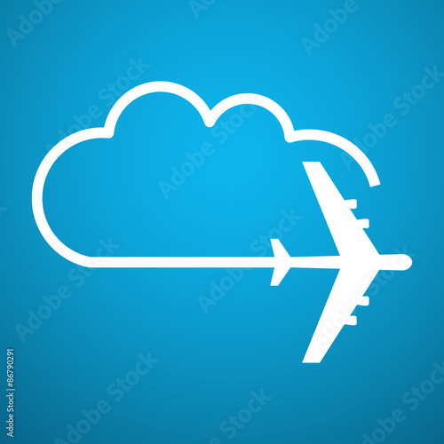 Flugzeug mit Wolke