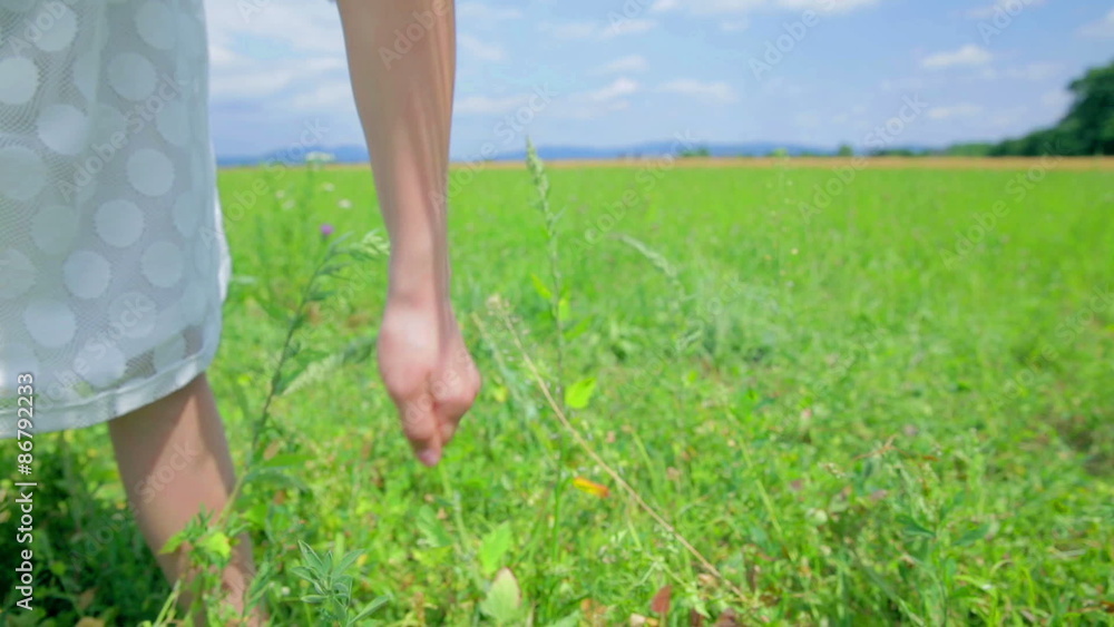 Girl In White Pulling Grass Girl In White Pulling Grass