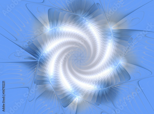 White and blue fractal star computer-generated image for logo  design concepts  web  prints  posters. 