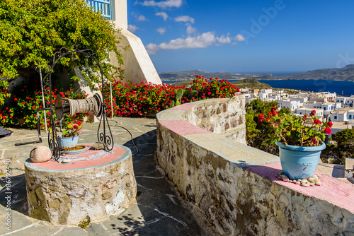 Typical Cycladic Architecture, Plaka village, Milos island, Cyclades, Greece photo