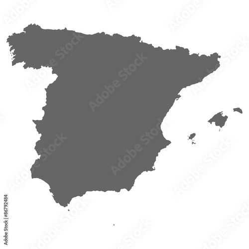 Spanien in grau - Vektor