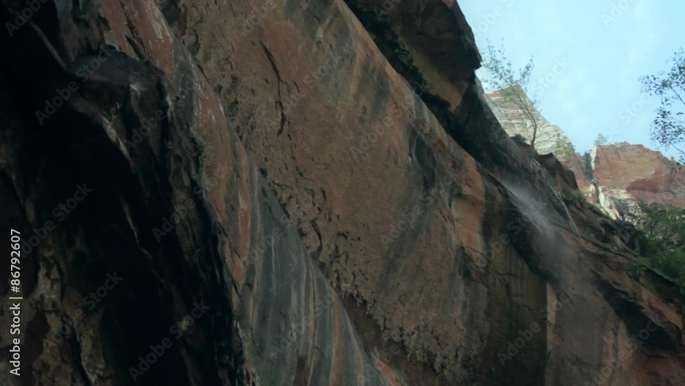 beautiful emerald pools waterfall in zion national park