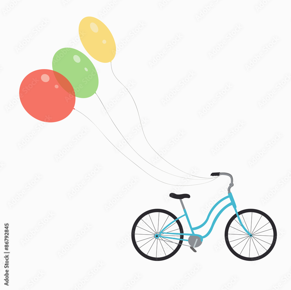 bike with balloons