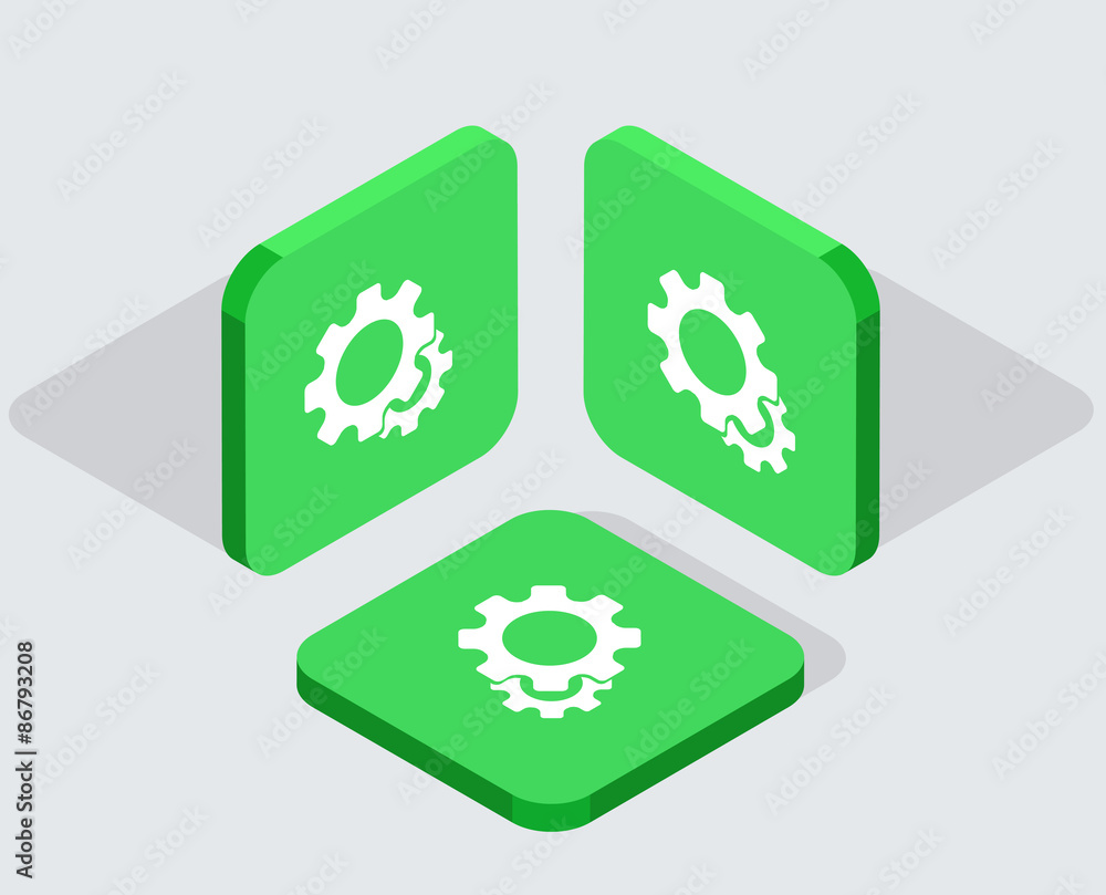 Vector modern 3 isometric app icons Vector modern 3 isometric app icons
