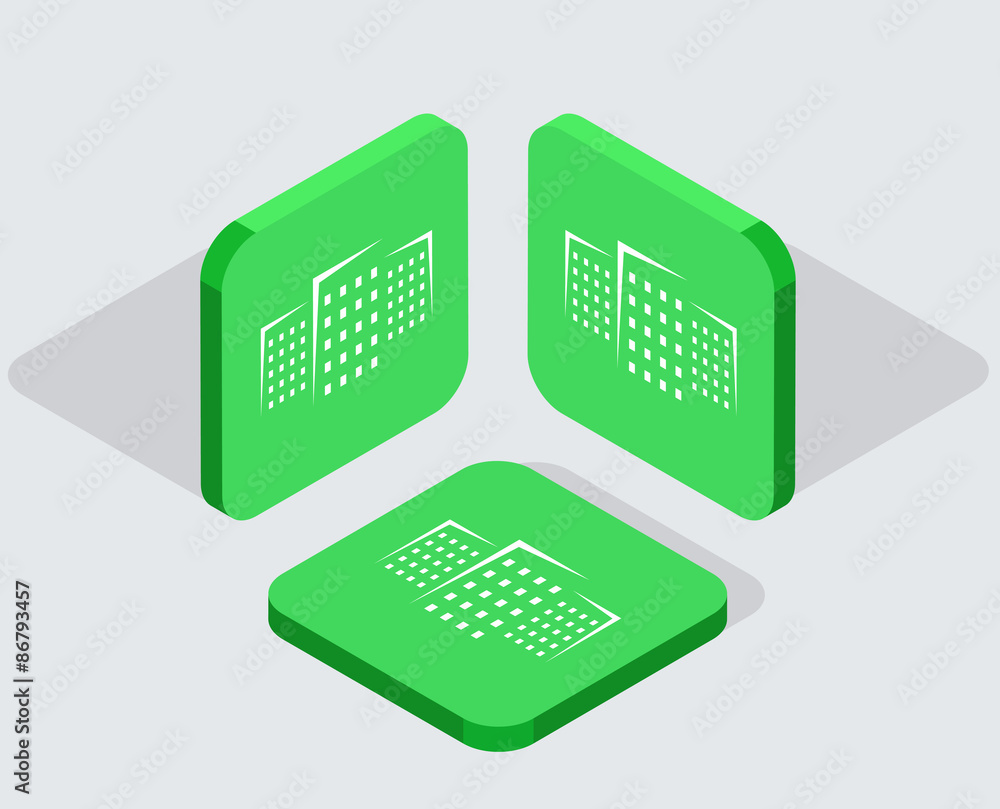 Vector modern 3 isometric app icons Vector modern 3 isometric app icons