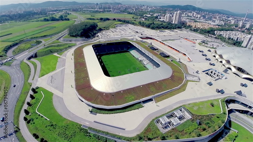Soccer stadium from air photo