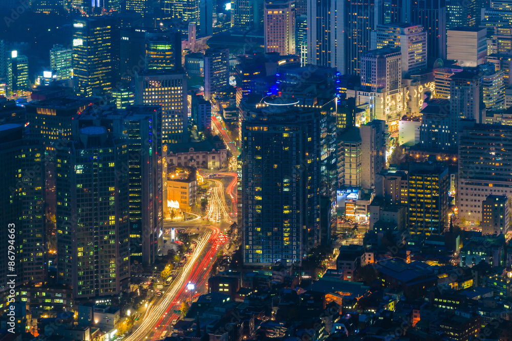 custom made wallpaper toronto digitalDowntown skyline of Seoul, South Korea